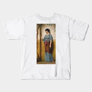 The Trysting Place by John William Godward Kids T-Shirt